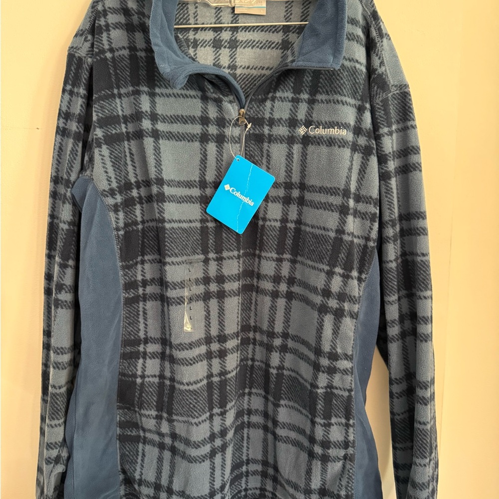 NWT Columbia Blue and Gray Fleece Half-zip Pullover Jacket